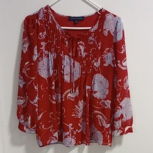 Tommy Hilfiger Red and White Floral Blouse
